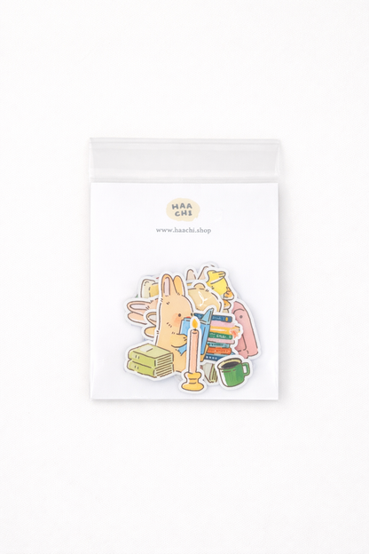 Bunny Reading Stickers (9 pieces)