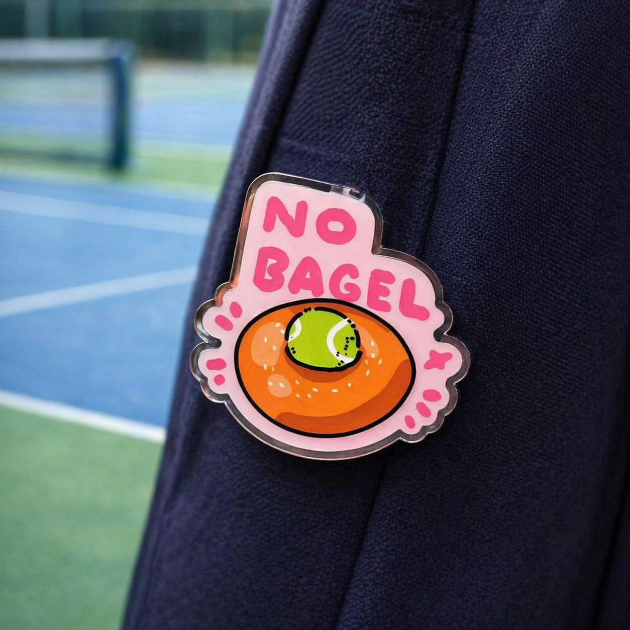 "No bagel" - Double Acrylic Pin